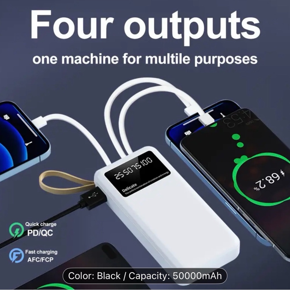 Charger Device, Power Bank, 50,000 mAh NIB Advanced Lithium Polymer Battery